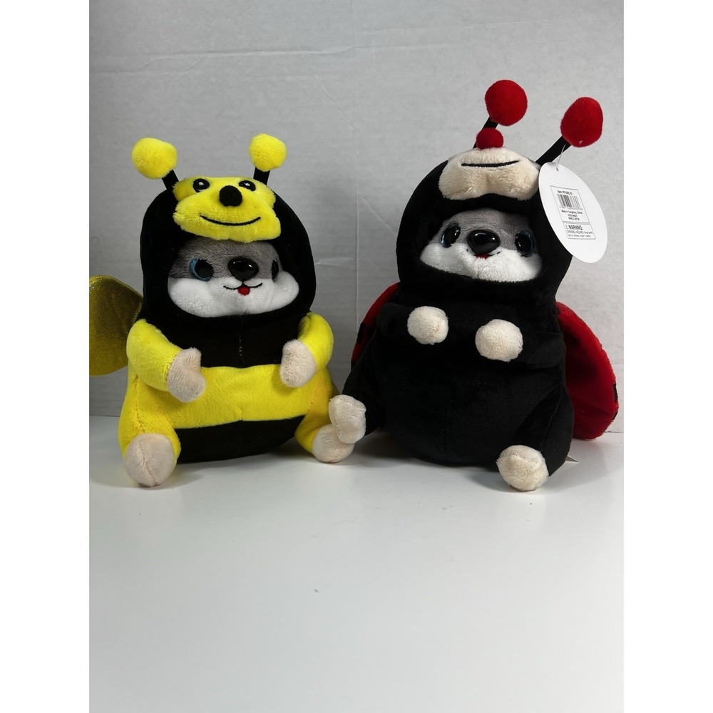 Nanco Hamster Dressed Up as a Bumblebee And Lady Bug Combo Set